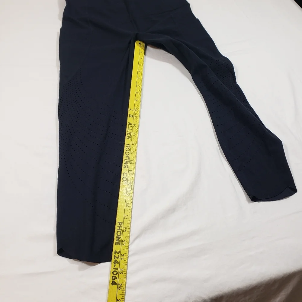 Members Mark Active Pocket Legging Capris Mesh Athletic Yoga Womens Black Pants - Picture 6 of 10